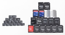 Lot 17x 4GB SanDisk Kingston Transcend  More MicroSDHC Memory Cards  Adapters