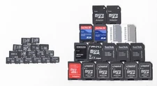 Lot 17x 4GB SanDisk Kingston Transcend & More MicroSDHC Memory Cards & Adapters