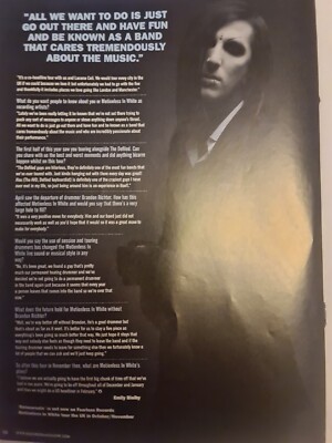 CHRIS MOTIONLESS IN WHITE A4 PAGE POSTER BIG CHEESE UK  Mint 