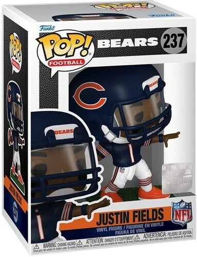 Funko POP! NFL Football Justin Fields Bears Blue Jersey Figure #237 + Protector