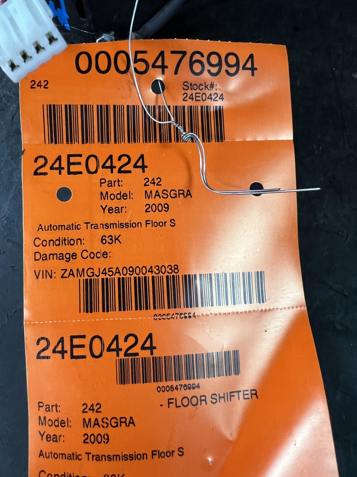 09-11 MASERATI GRANTURISMO AUTOMATIC FLOOR SHIFTER GEAR SELECTOR