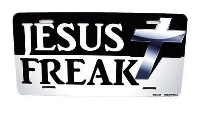 JESUS FREAK HOLY CROSS CHRISTIAN RELIGIOUS METAL CAR LICENSE PLATE AUTO TAG