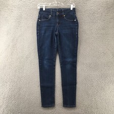 Seven7 Tummyless Skinny Jeans Womens 4 Blue Dark Wash Denim Mid Rise 5 Pockets