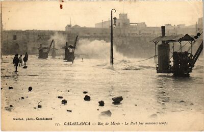 CPA AK MAROKKO CASABLANCA Raz de Maree - Der Hafen bei schlechtem Wetter (1359531)