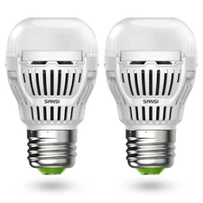 2 PACK A15 LED Light Bulb Dusk-to-Dawn Auto On/Off 8W=80W 5000K Night Lights E26