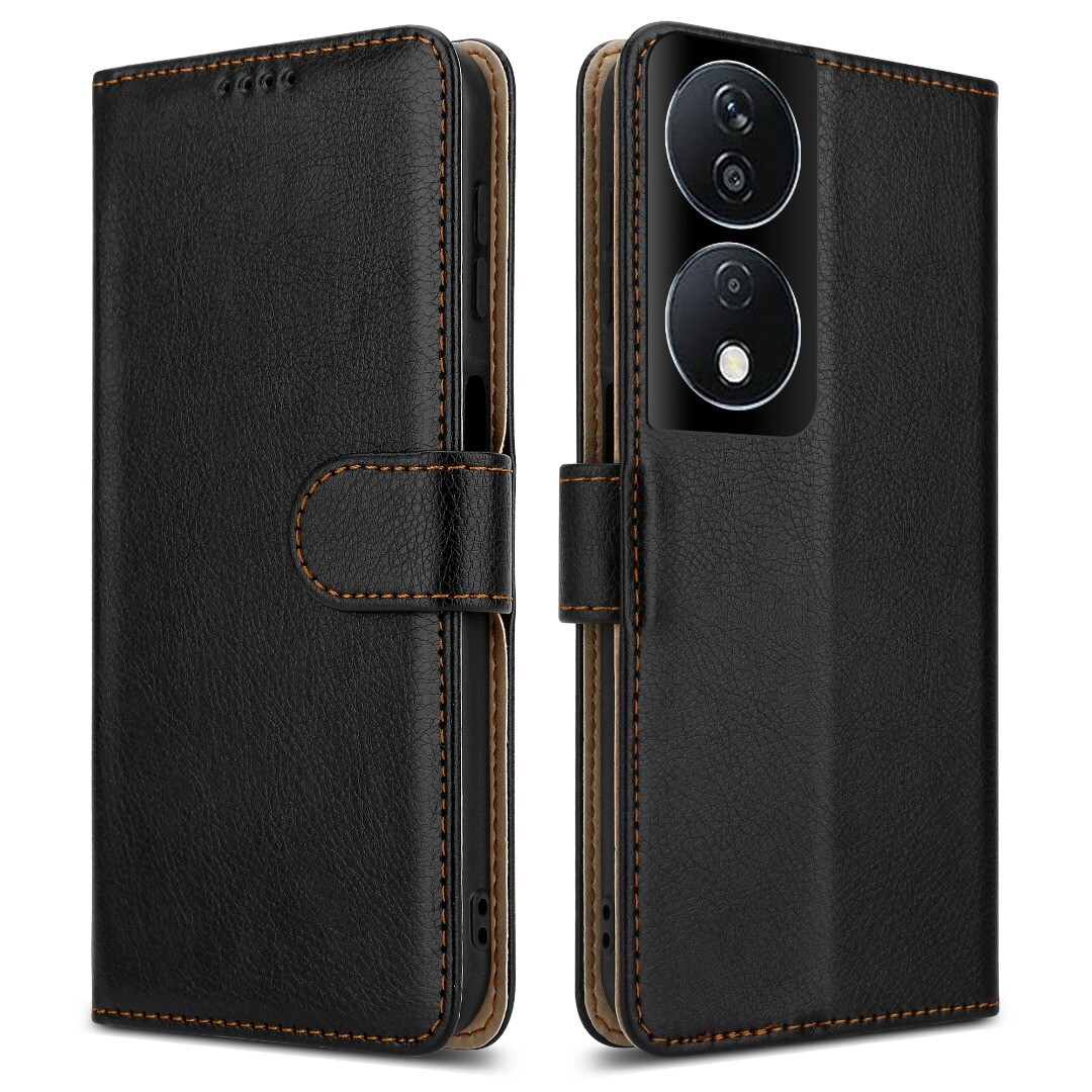 ILING Cover per HONOR 90 Lite 5G, Custodia a Premium Pelle PU Portafoglio Caso, Elegante Antiurto Flip Cover con Slot per Scheda/Funzione di Supporto/RFID Blocking (Rosso
