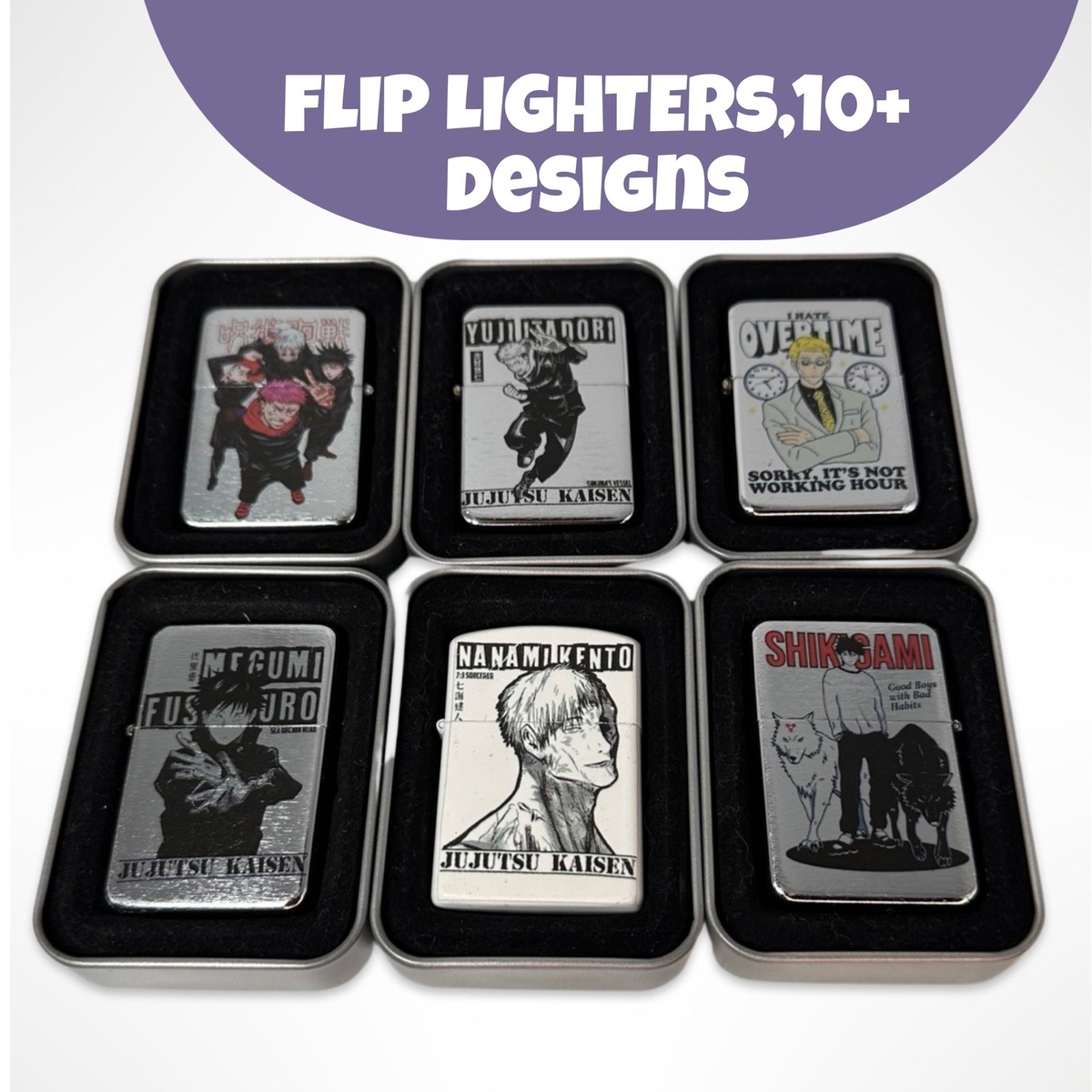 Jujutsu Kaisen Anime Windproof Flip Top Lighters | eBay