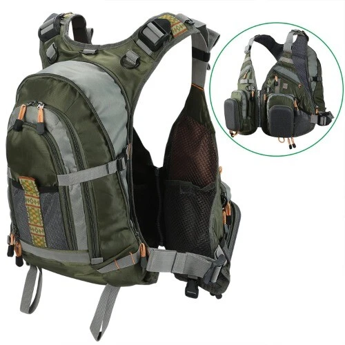 Chaleco de Pesca con Mosca Multifunción Bolsillos Chaqueta Exterior Malla de Secado Rápido Chaleco de Viaje Foto 2 de 4