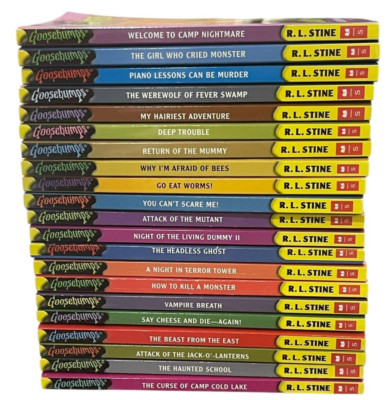 RL Stine Goosebumps 1990's Paperback Books Scholastic Fiction Lot of 21 ...