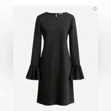 J Crew BN152 NWT Size 0 Gorgeous Classic Solid Black Winter Garden Tally Dress