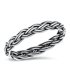 NEW Sterling Silver 925 SILVER RING BRAID DESIGN SIZES 4-10