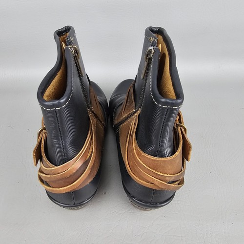 Pikolinos Women's 37 US 6 Shoes Cognac Brown Leather Ankle Booties Straps Buckle - Picture 9 of 12