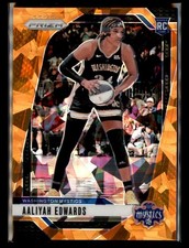 Aaliyah Edwards 2024 Panini Prizm WNBA Ice Orange Prizms RC Mystics #70