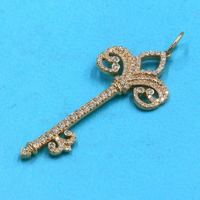 Tiffany & Co. Anhänger Fleur de Lis Schlüssel Diamant Charm 18K Roségold ohne Kette