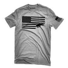American Flag Offroad Shirt Ash Gray Made in USA t-shirt Perfect for 4x4 owners
