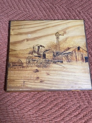 Farmhouse Vintage Feel Hand Burnt Wood Art Nancy Hall