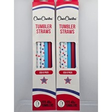 Char Charms USA 12 Pack Tumbler Straws Reusable Fits 40oz Tumblers