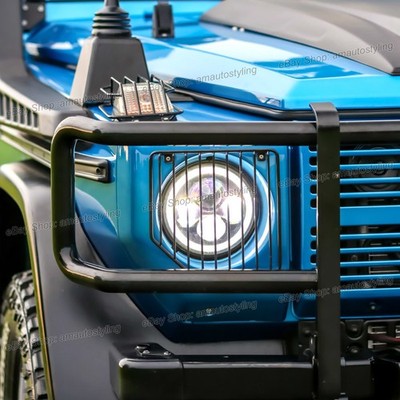 2x 7'' LED Hi-Lo Beam DRL Halo Headlights For 1979-2000 Mercedes Puch G Wagen 230