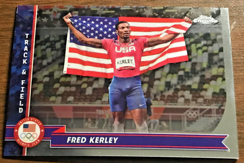 2024 Topps Chrome Olympic and Paralympic base trading card of Fred Kerley (#171)