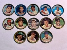 1964 Topps Baseball Coins (Lot of 13) Drydale, Banks, Cepeda, Richardson, Pinson