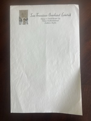 1940s San Francisco Overland Limited Letterhead Southern Pacific Railroad Trains