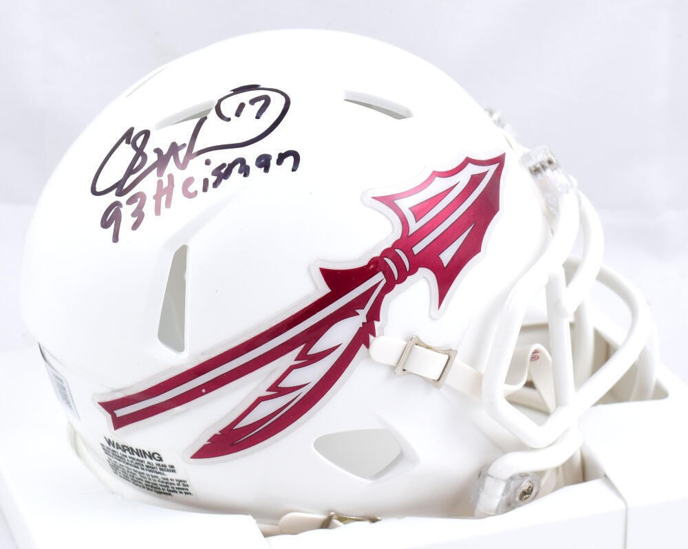 Charlie Ward Autographed Signed Florida State Seminoles Florida State White Speed Mini Helmet w/93 Heisman-Beckett W 