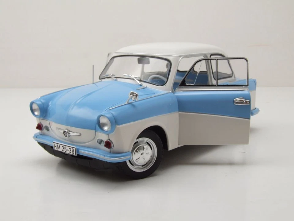 Trabant P50 Trabbi 1958 hellblau weiß Modellauto 1:18 Solido - Bild 4 von 4
