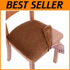 Dining Chair Seat Cushion Slipcovers, Set of 4, Camel