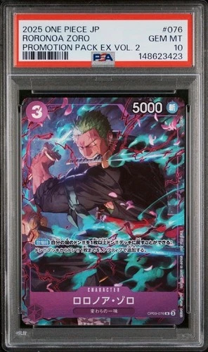 Roronoa Zoro OP09-076 Promotion Pack EX Vol.2 One Piece Card Japanese PSA 10