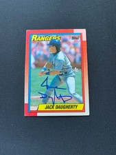 Jack Daugherty Signed 1990 Topps #52 Card Texas Rangers Autograph COA