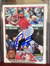 2023 Topps Oscar Gonzalez #119 (RC) Auto Cleveland Guardians