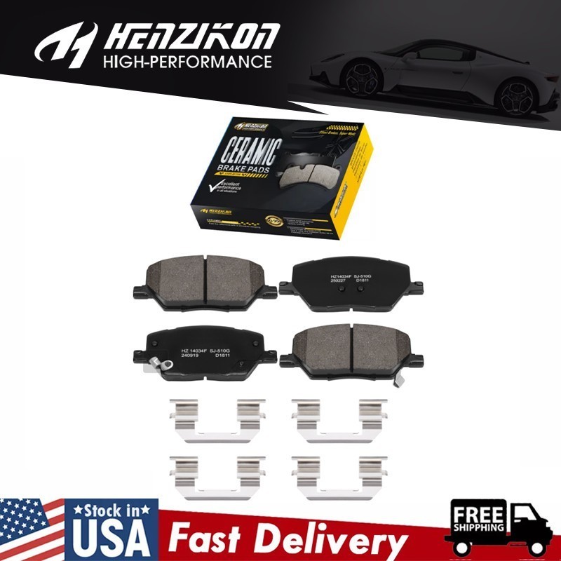 Front Ceramic Brake Pads Fits 2017 2018 2019-2021Jeep Compass Renegade Fiat 500X