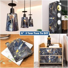 Navy Blue Marble Contact Paper 15.7''X118'' Self-Adhesive Peel and Stick