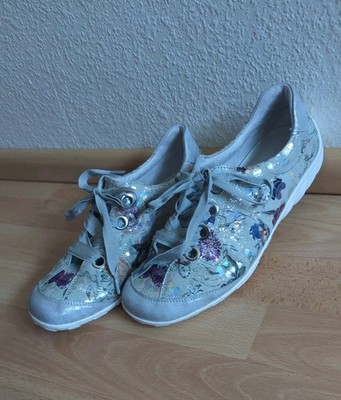 remonte Damen Leder Schuhe Sneaker Halbschuhe grau silber Größe 40
