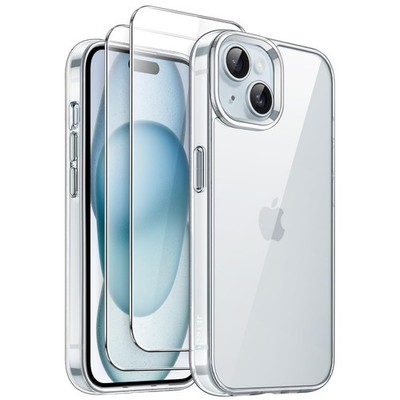 3 in 1 Hülle für iPhone 15 6,1 Zoll mit 2 Stück Gehärtetes Glas Schutzfolie, ...