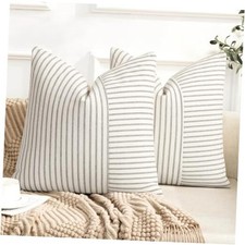 Farmhouse Pillow Covers 20x20, Modern Accent Square 20" x 20" Pack of 2 Gray
