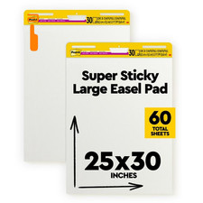 Post-it Super Sticky Easel Pad 25 in x 30 White 30 Sheets/Pad 2 Pad,