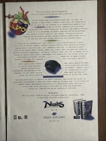 Nights Into Dreams Sega Saturn Vintage Video Game Print Ad Promo Art Retro 1996