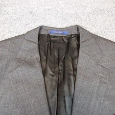 Chaps Ralph Lauren Sport Coat Blazer Mens 48R Gray Glenplaid Virgin Wool FLAW