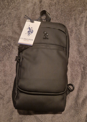U.S. Polo Assn. Herren Umhängetasche Sling Bag schwarz Polyester Reißverschluss