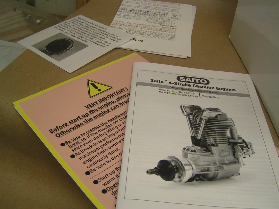 NEW SAITO FG30B GAS 4-stroke engine, muffler, orig. box, papers, tools MSRP $850 - Image 3 of 4