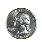 1962 Silver Washington Quarter Type B Reverse GEM BU  25c US Coin # 88