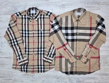 Lot Of 2 Casual Shirt Burberry Button Long Sleeve  Size S Color Beige