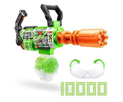 XSHOT Hyper Gel Glow Motorized Gatling Blaster with 10,000 Gel Pellets by ZURU
