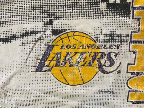Vintage 1991 NBA Los Angeles Lakers All Over Print T-Shirt 2 Sided Print Fits S - Picture 5 of 8
