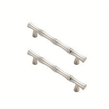 2x Bamboo-Shaped Cabinet Pulls Drawer Handles 96/128mm center-to-center Decors