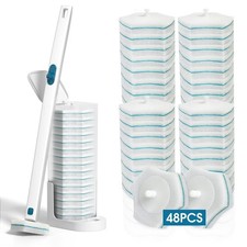 Disposable Toilet Brush with 48 PCS Refills, Disposables Toilets Cleaning Sys...