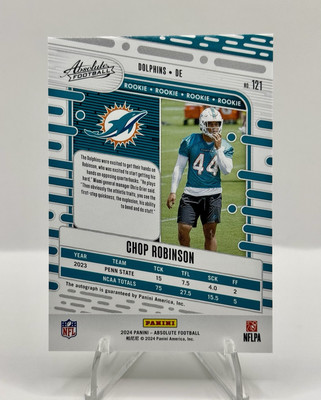 2024 Panini Absolute CHOP ROBINSON Rookie Green Prizm Auto RC