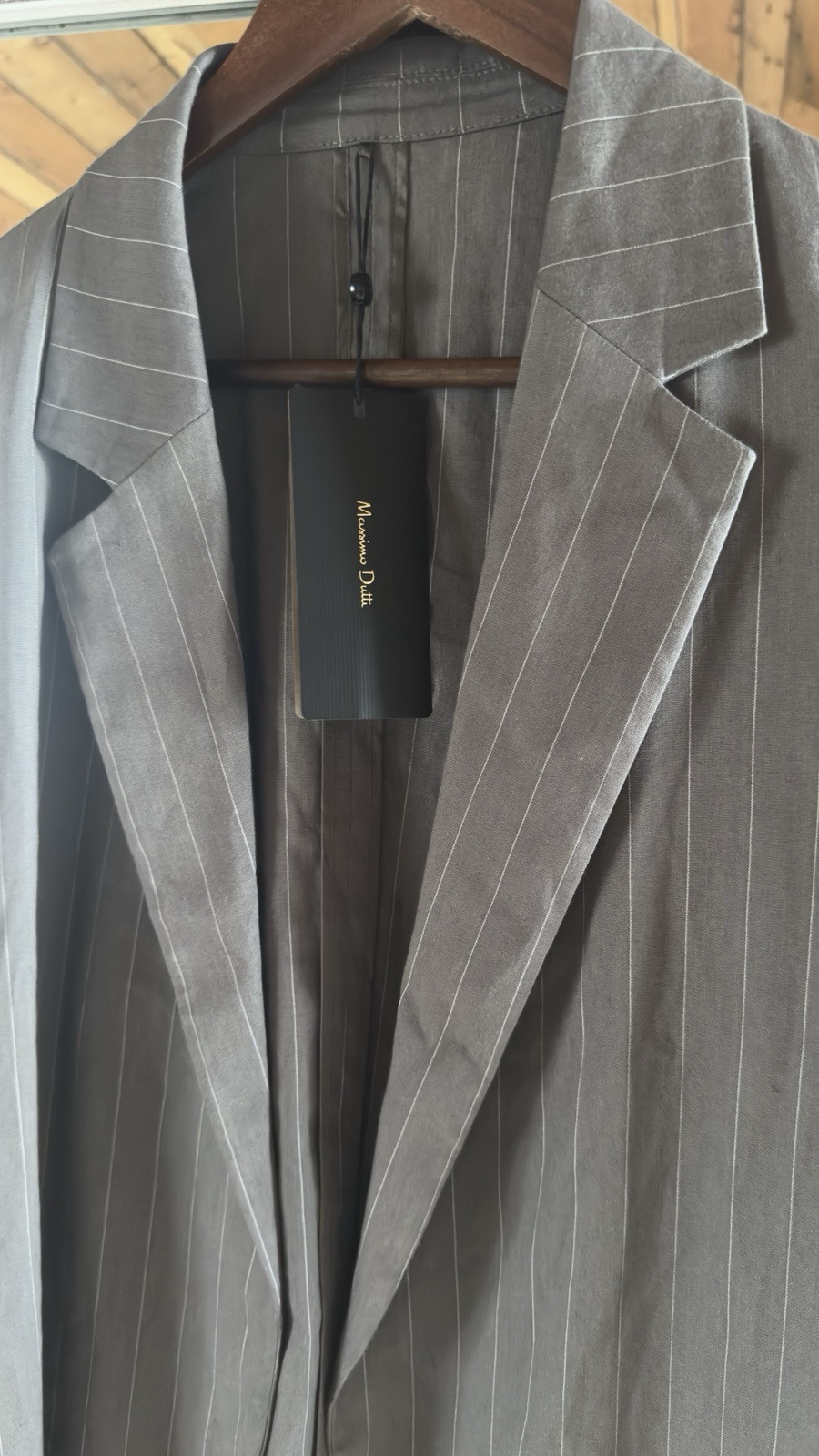 Massimo Dutti Women’s Blazer Suit Jacket Grey Pinstripe Size Medium image 3