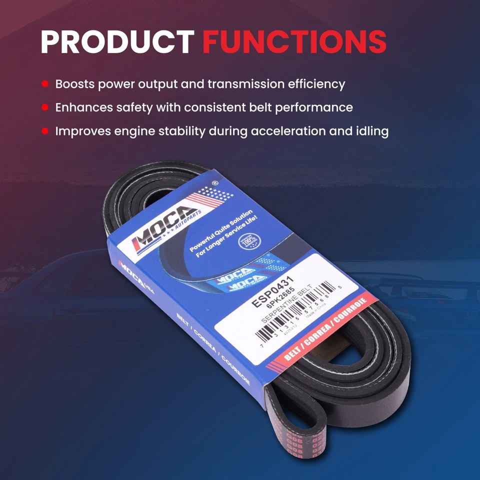 Kit de componentes de acionamento por correia Serpentine ajuste E-450 Ford F-250 F-350 Super Duty 6.2L - Imagem 3 de 4